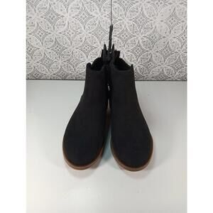 Wonder Nation Girls Ankle Boots Sz 1 Black Faux Suede Zipper Dressy BNWT